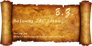 Belovay Zöldike névjegykártya